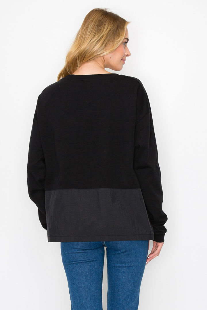 rachel flower design black sweater top