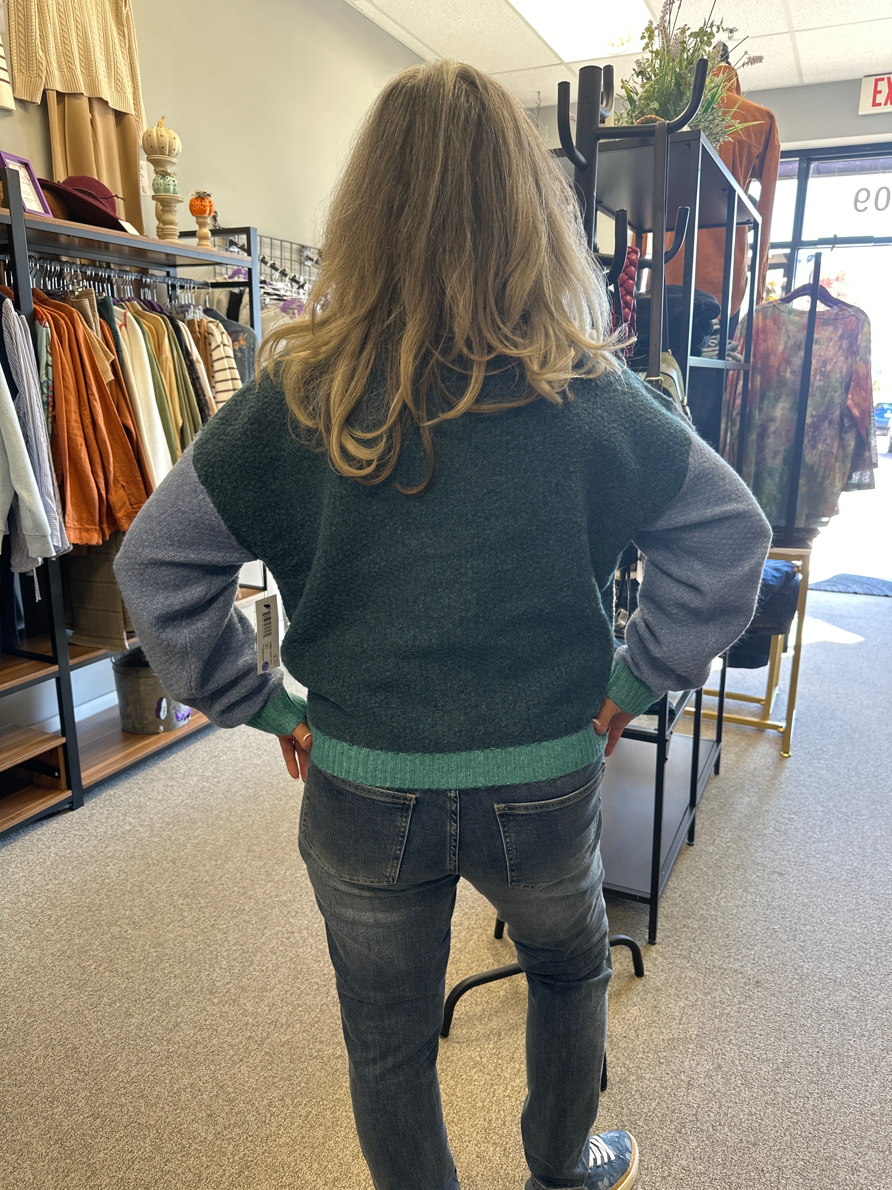 Color Block Button Down