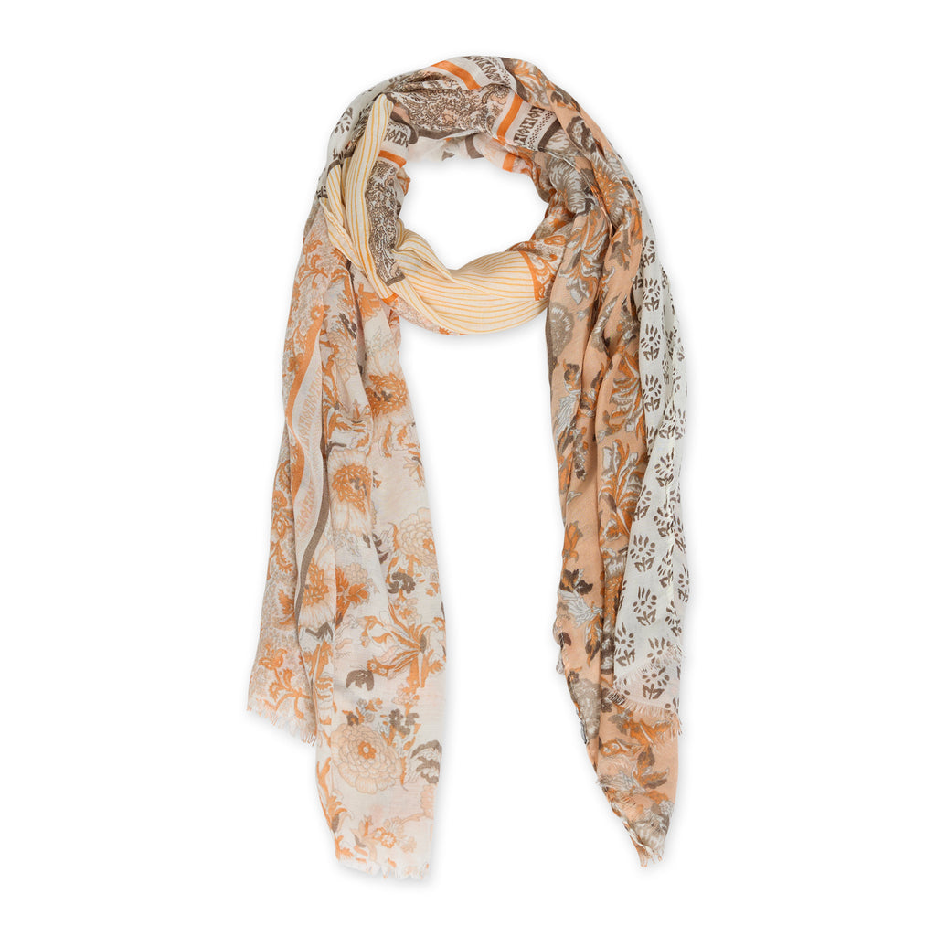 Floral patterned scarf on a white background