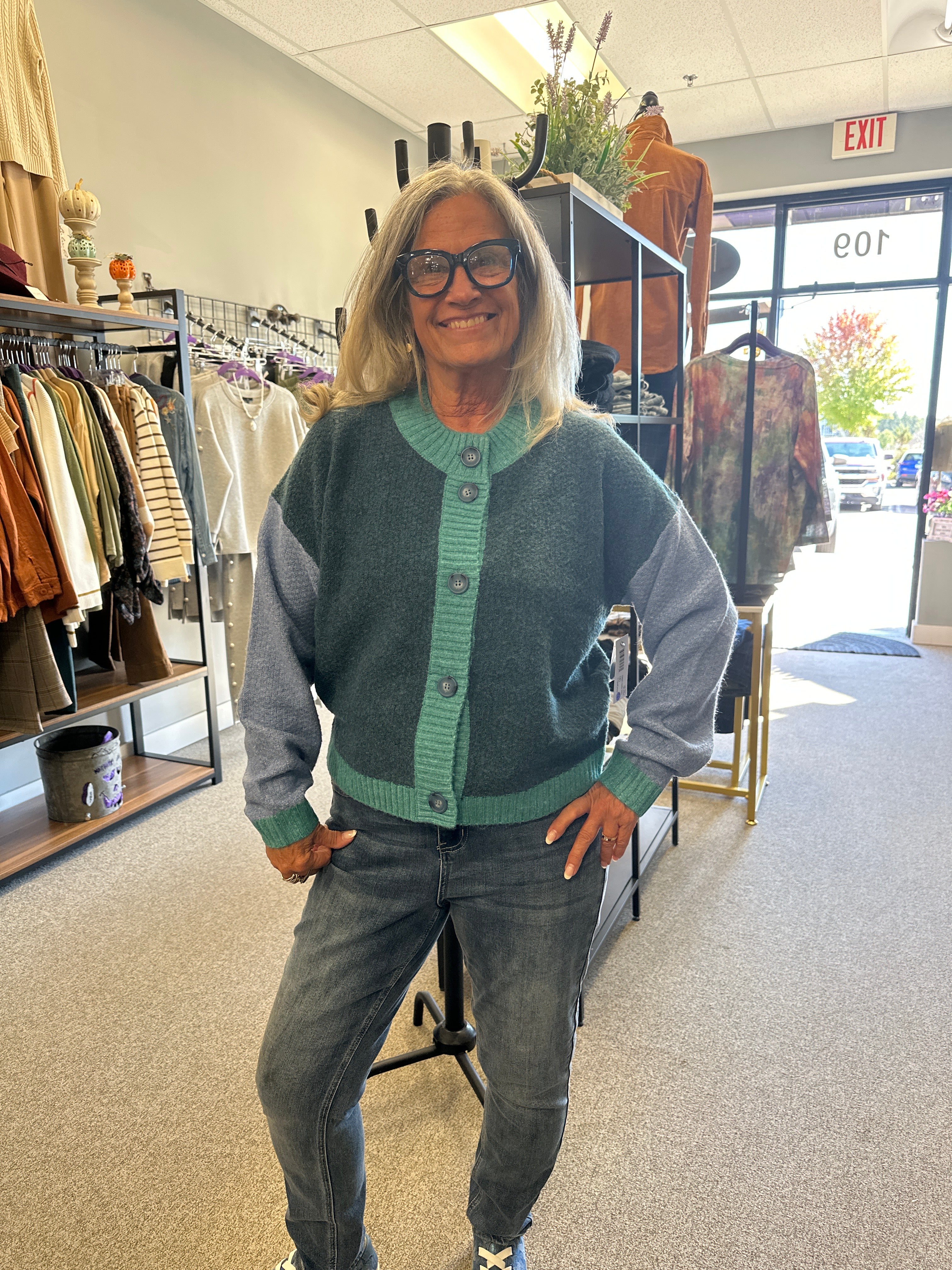 Color Block Button Down