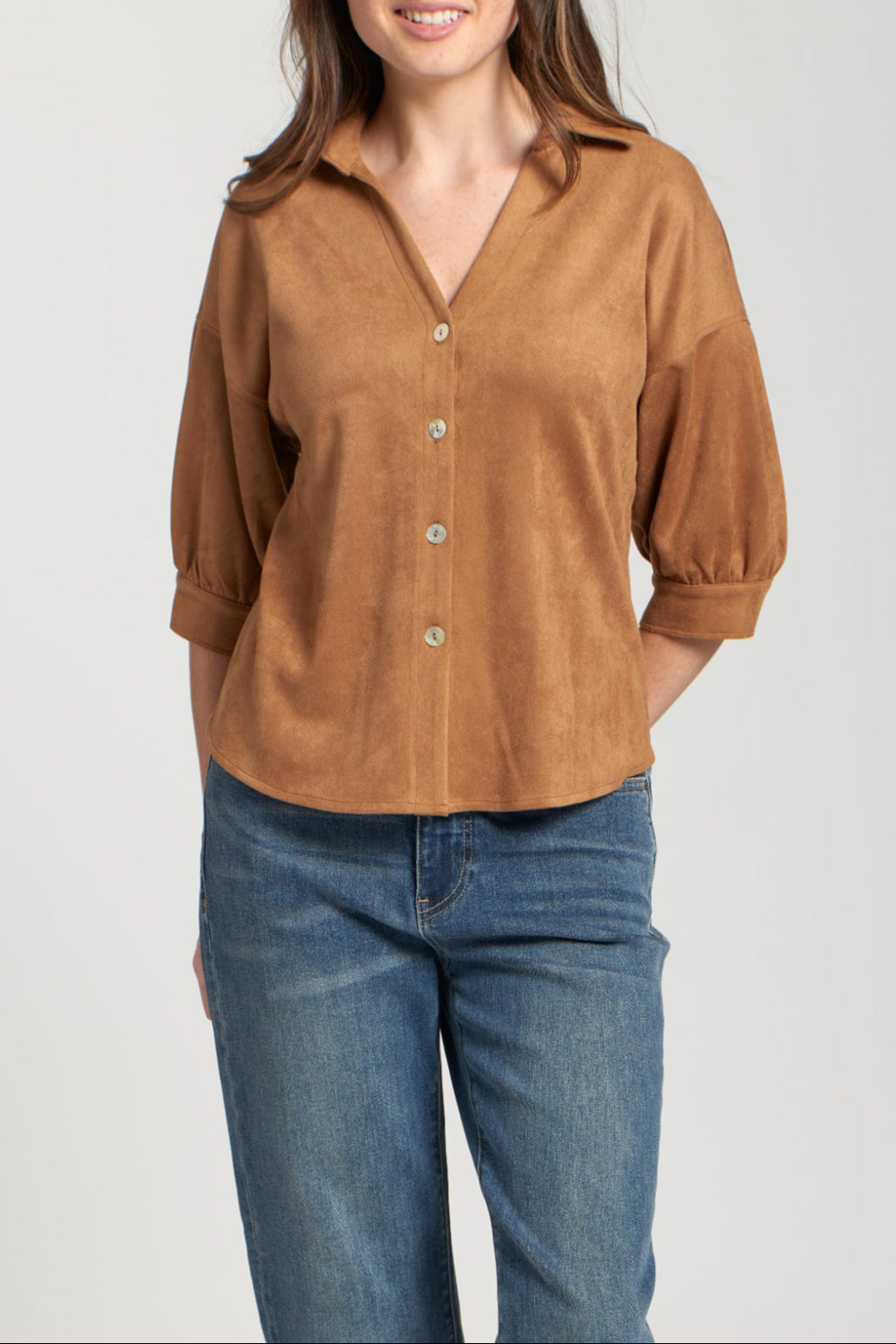 Faux Suede Blouson