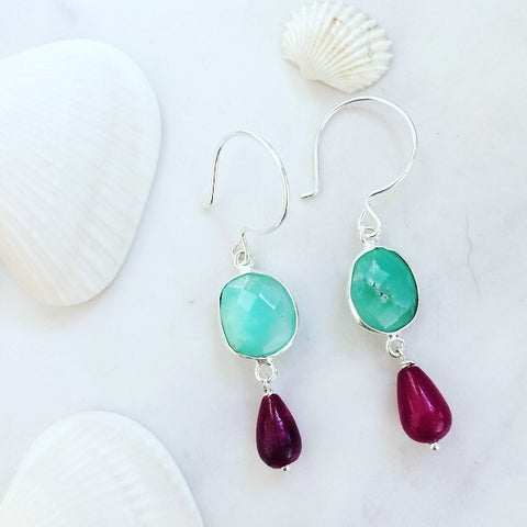 turquoise purple earrings