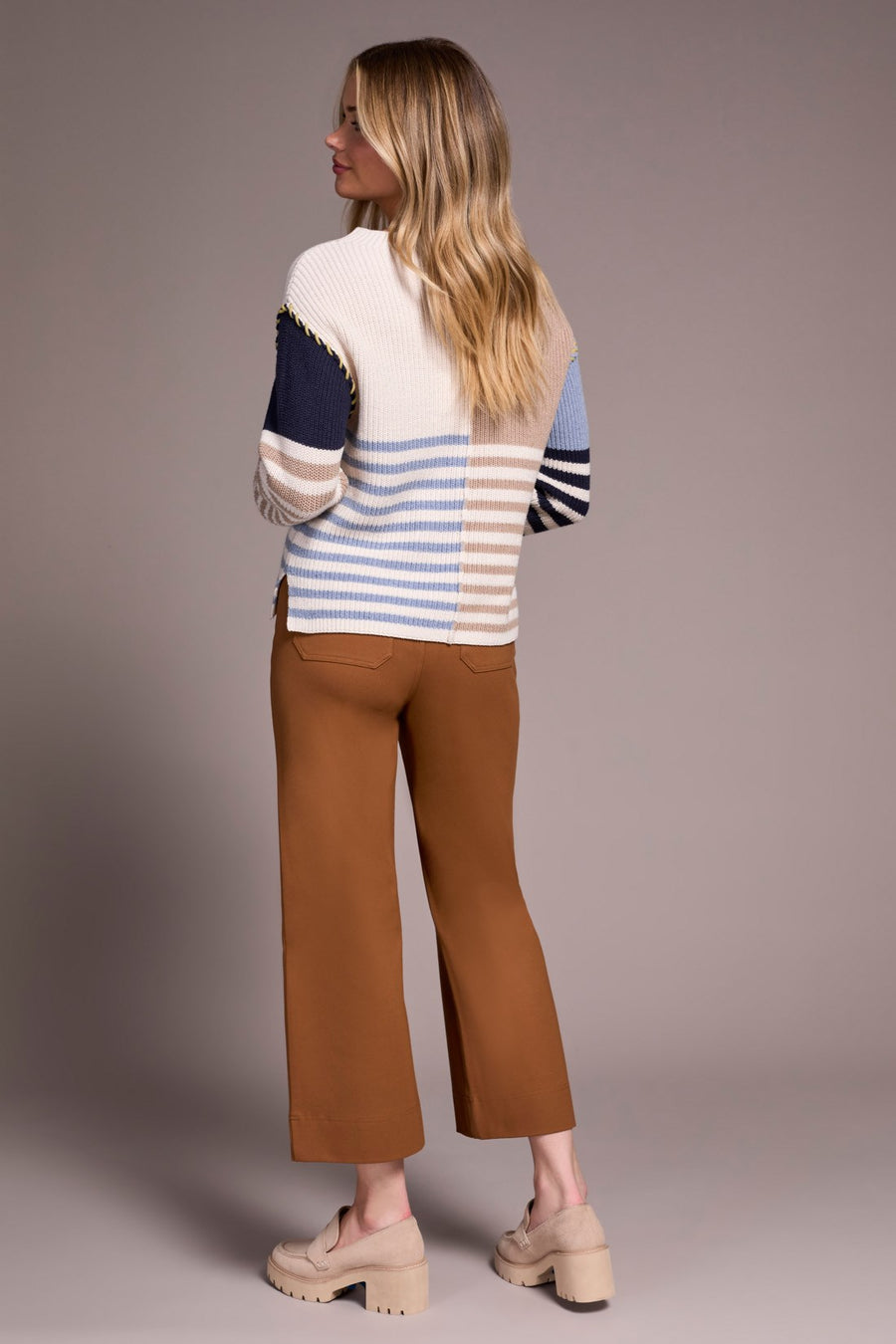Multi Stripe Boat Neck